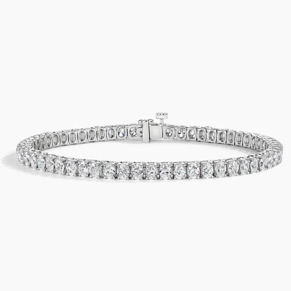 Emerald Cut Diamond Tennis Bracelet . - Image 5