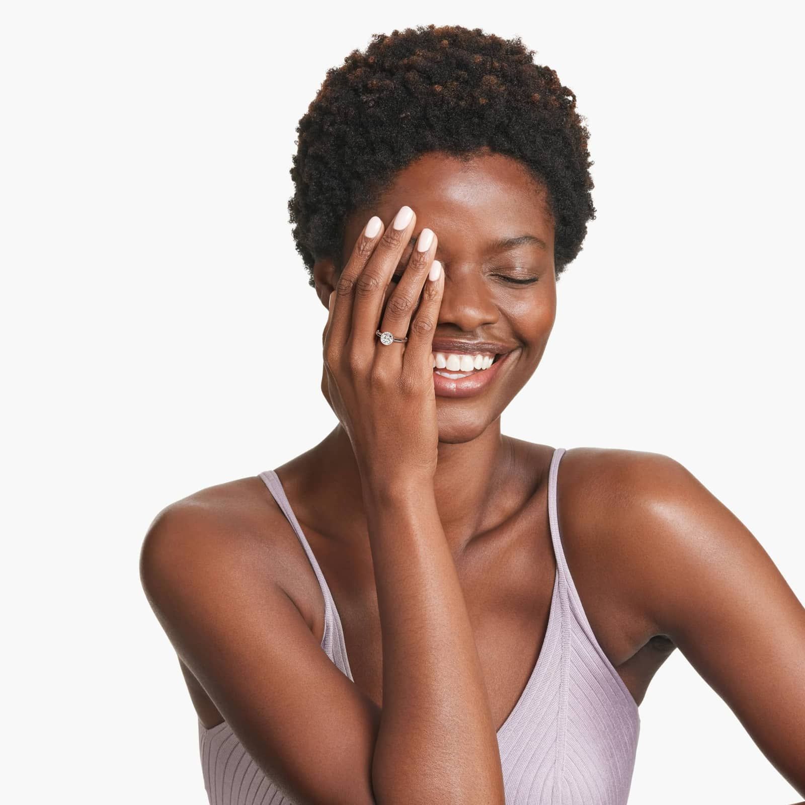 Pavé Crown Bezel Engagement Ring - Image 3