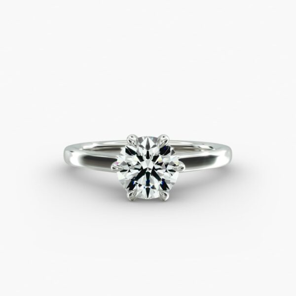 Tapered Six Prong Diamond Engagement Ring