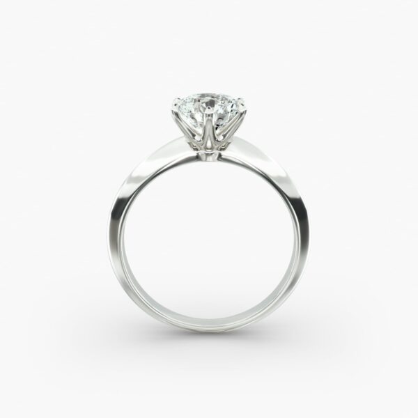 Round Cut Solitaire (Six Prong) Engagement Ring - Image 5