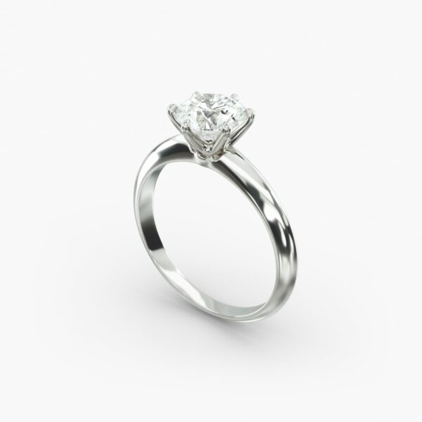 Round Cut Solitaire (Six Prong) Engagement Ring - Image 7