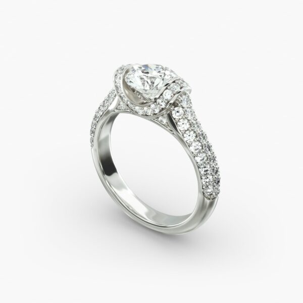 Half Bezel Diamond Engagement Ring - Image 7