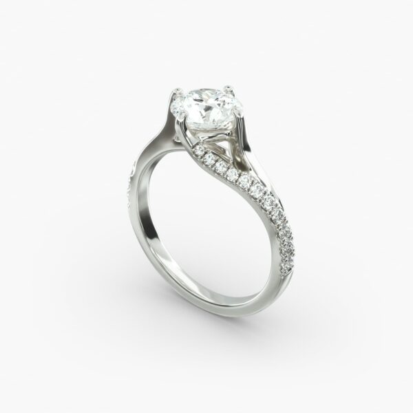 Bypass Pavé Kite-Set Engagement Ring - Image 7