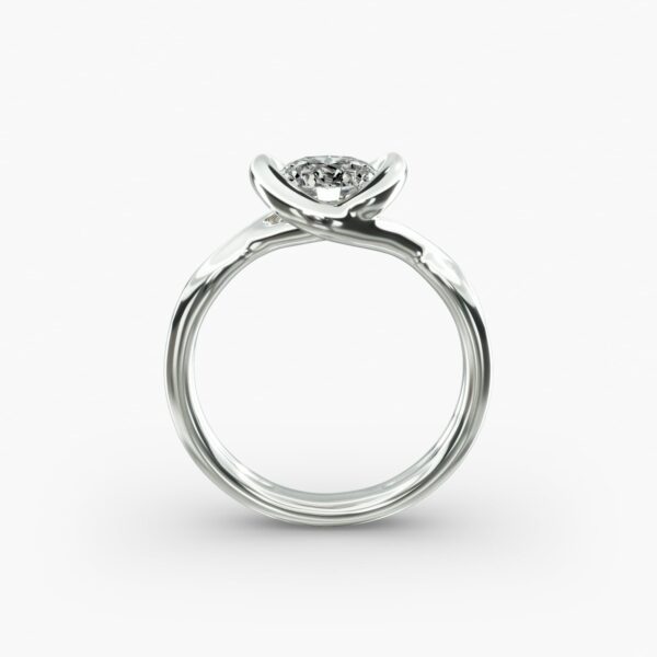 Half Bezel Knot Solitaire Engagement Ring - Image 5