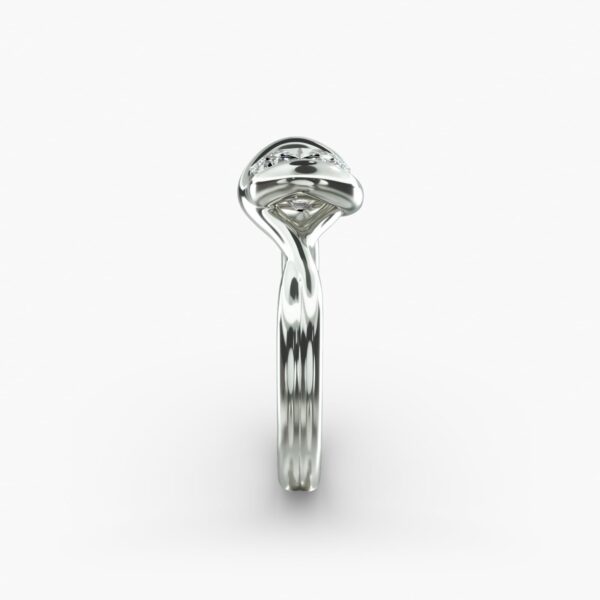 Half Bezel Knot Solitaire Engagement Ring - Image 6