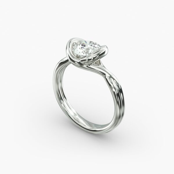 Half Bezel Knot Solitaire Engagement Ring - Image 7