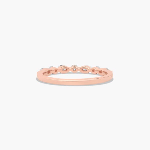 14K Rose Gold Marquise And Round Alternating Diamond Ring - Image 5