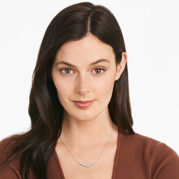 Graduating  Diamond Curved Necklace. - Image 2