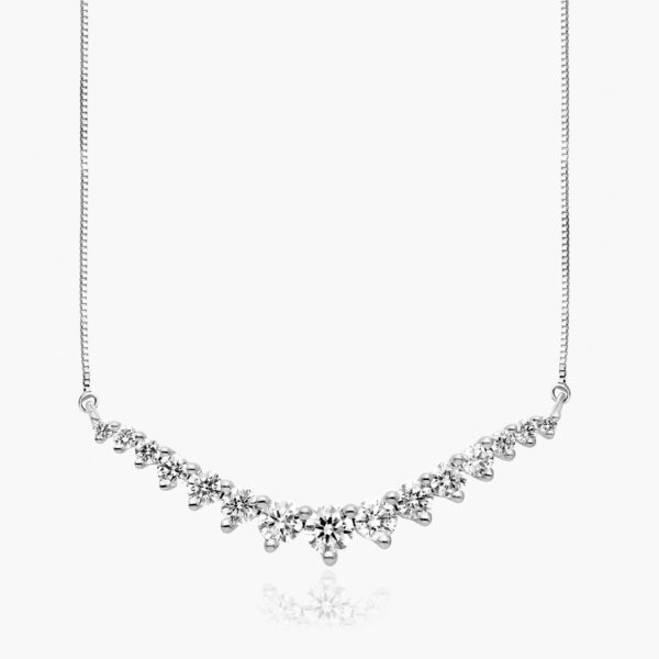 Graduating  Diamond Curved Necklace.