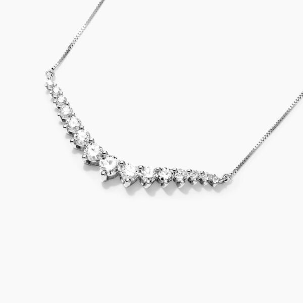 Graduating  Diamond Curved Necklace. - Image 3