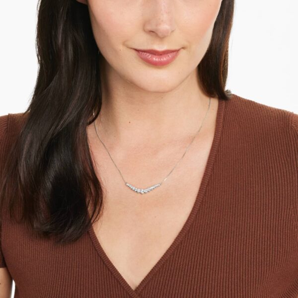Graduating  Diamond Curved Necklace. - Image 4