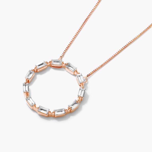 Baguette Diamond Circle Pendant. - Image 3