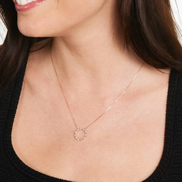 Baguette Diamond Circle Pendant. - Image 4