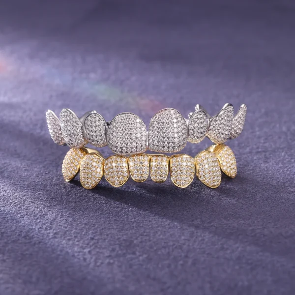 Custom Two Tone Iced Out Grillz.