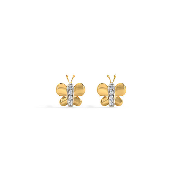 Tiny Butterfly Kids' Diamond Earrings.