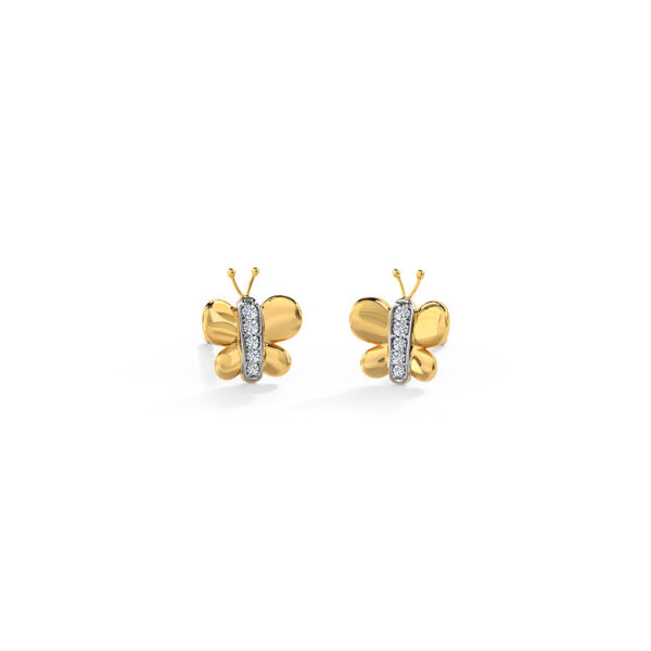 Tiny Butterfly Kids' Diamond Earrings. - Image 6