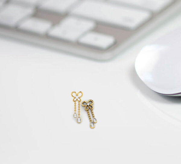 Butterfly Dew Kids' Diamond Earrings - Image 3