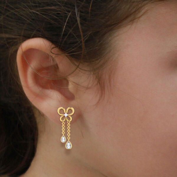 Butterfly Dew Kids' Diamond Earrings - Image 4