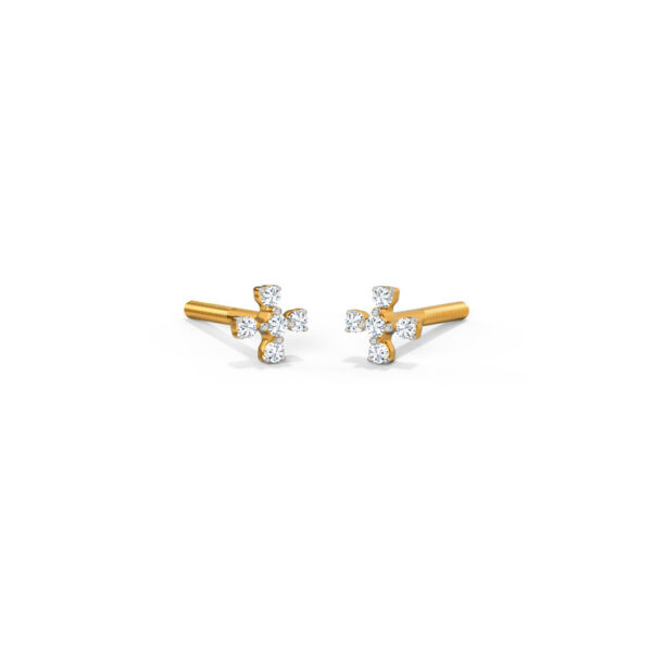 Round Shape Kids' Diamond Earrings.