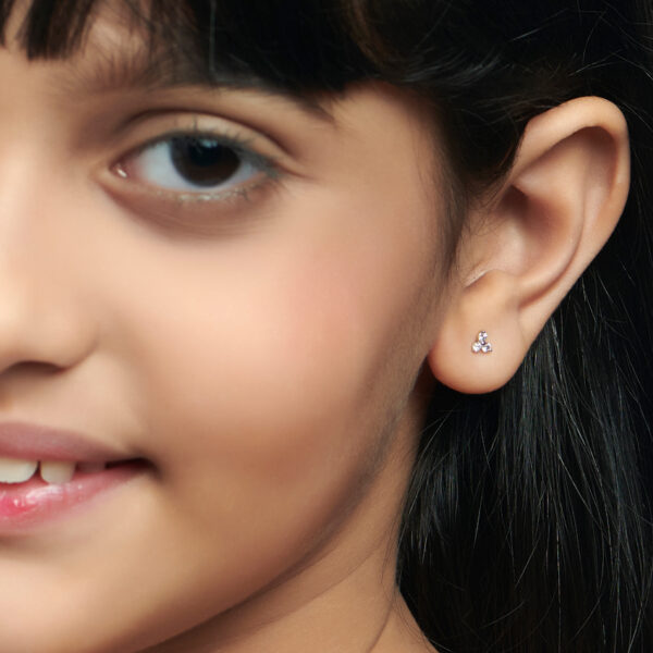 Classic Trio Kids' Diamond Earrings. - Image 2