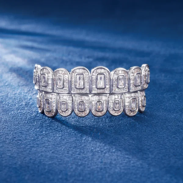 Pre-made Halo Baguette Cut Grillz.