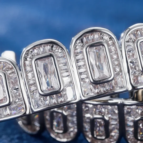 Pre-made Halo Baguette Cut Grillz. - Image 3