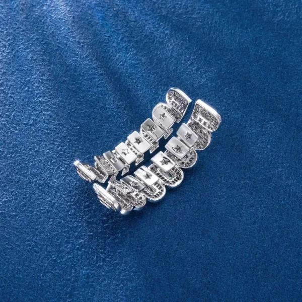 Pre-made Halo Baguette Cut Grillz. - Image 4