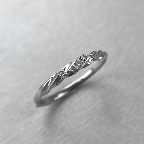 White Gold Wedding Ring, Gold And Simple Diamond Ring. - Image 7