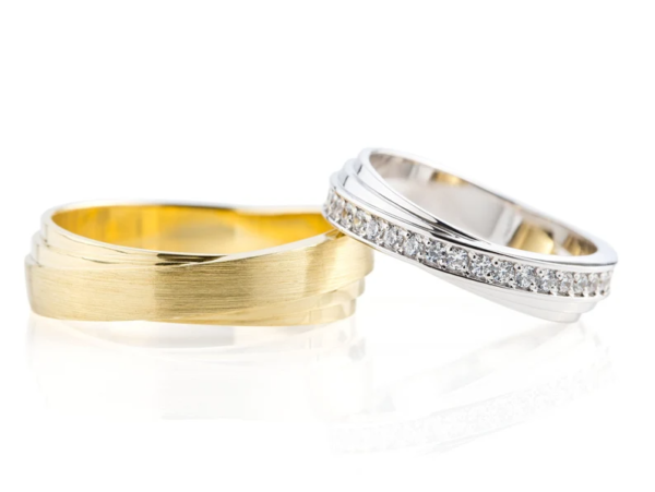 Matching Wedding Bands With Unique Twisted Design. - Image 3