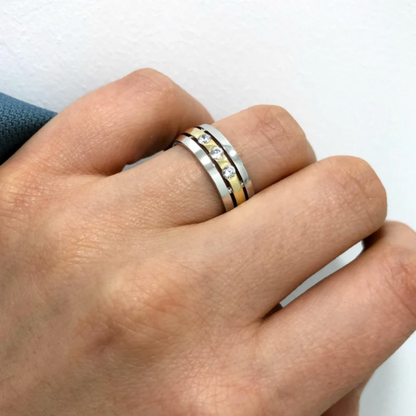 Wedding Band Set Gold. Comfortable Classic Shape And Modern Design. - Image 5
