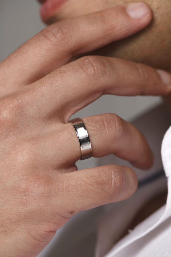 Diamond solid gold bands. Matching wedding rings set - Image 5