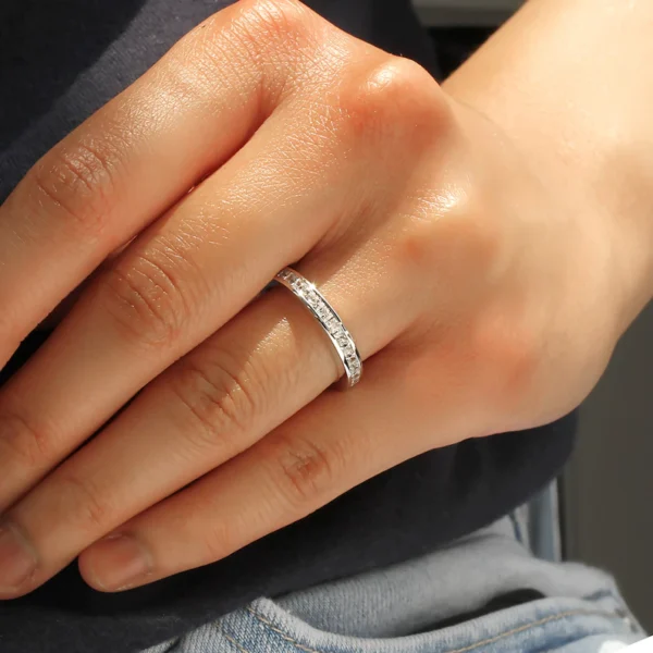 Princess Channel Set Half Eternity Ring. - Image 2