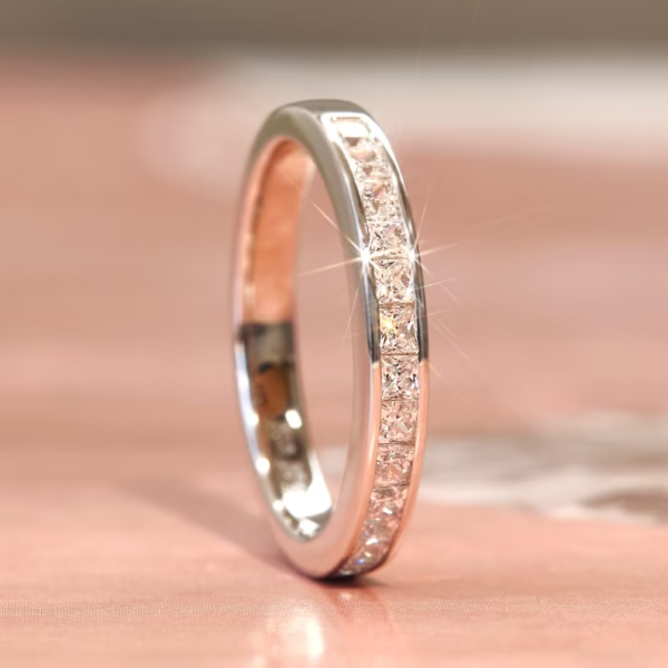Princess Channel Set Half Eternity Ring. - Image 5