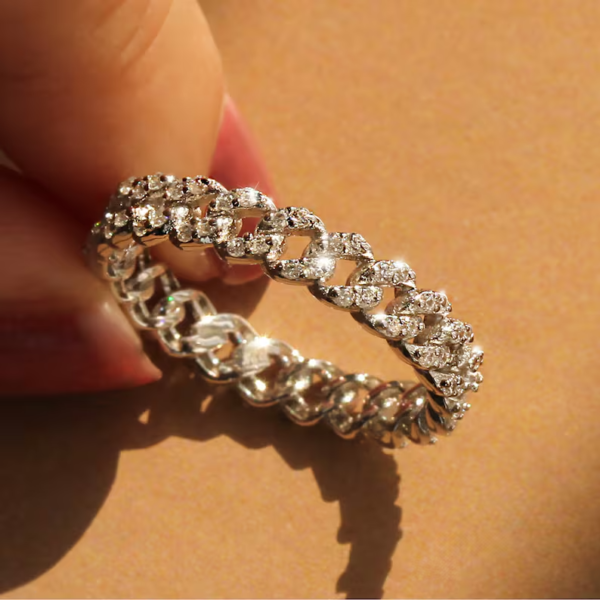 CZ Stone Pave Full Eternity Ring. - Image 2