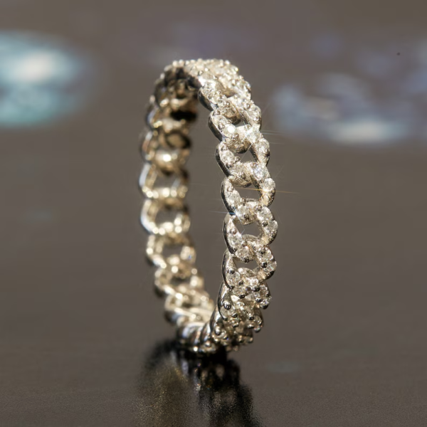 CZ Stone Pave Full Eternity Ring. - Image 3