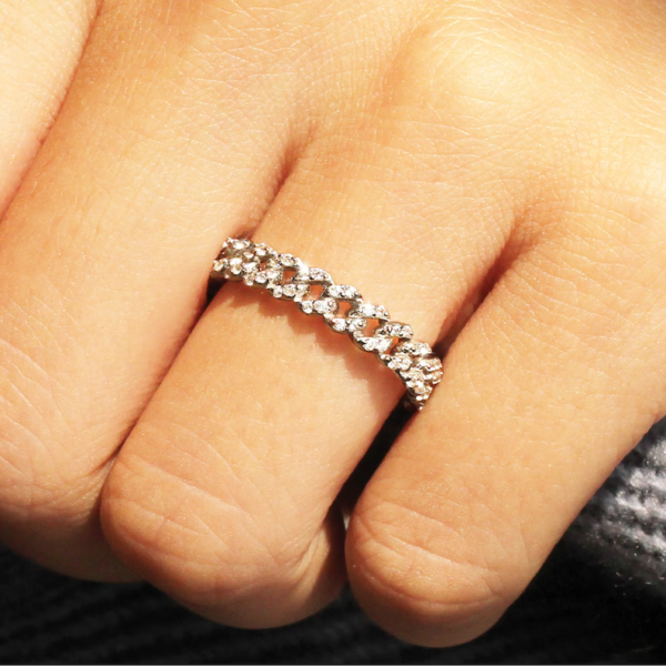 CZ Stone Pave Full Eternity Ring. - Image 5