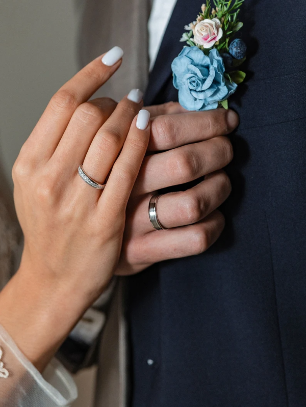 Elegant wedding rings with diamonds. Matching Couple bands. - Image 7