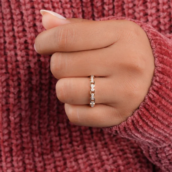 Engagement Ring Pave Real Diamond Eternity Wedding Band Ring. - Image 5