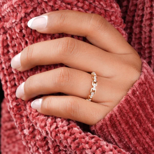 Engagement Ring Pave Real Diamond Eternity Wedding Band Ring. - Image 6