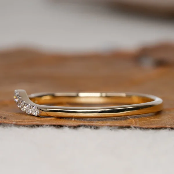 Curved Wedding Band For Women. - Image 7