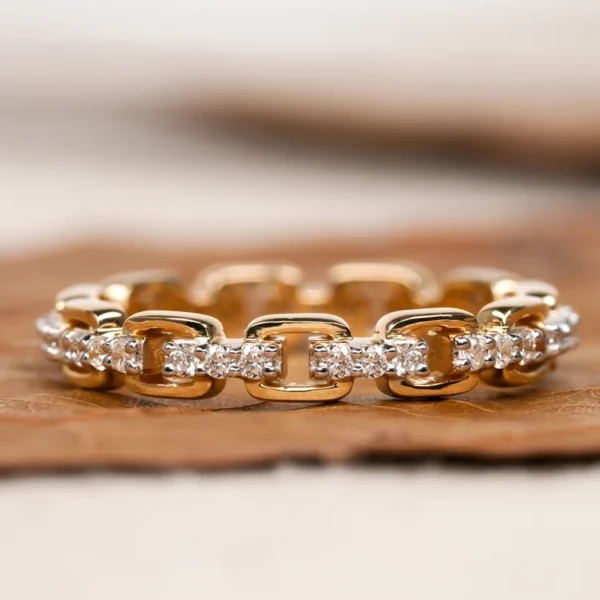 Engagement Ring Pave Real Diamond Eternity Wedding Band Ring.