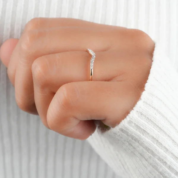 Curved Wedding Band For Women. - Image 9