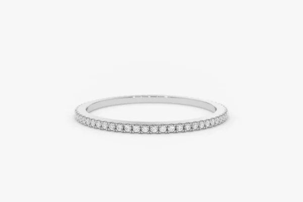 Couple wedding rings. Diamond bands. - Image 3