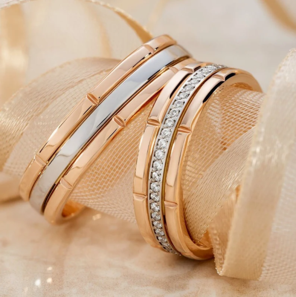 Promise Wedding Bands. 14k Gold Couples Wedding Rings.