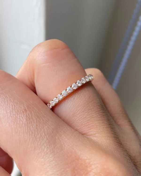 Couple wedding rings. Diamond bands. - Image 5
