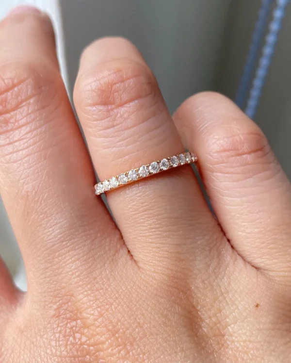 Couple wedding rings. Diamond bands. - Image 6