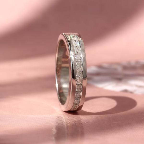 Princess Channel Set Half Eternity Ring. - Image 6
