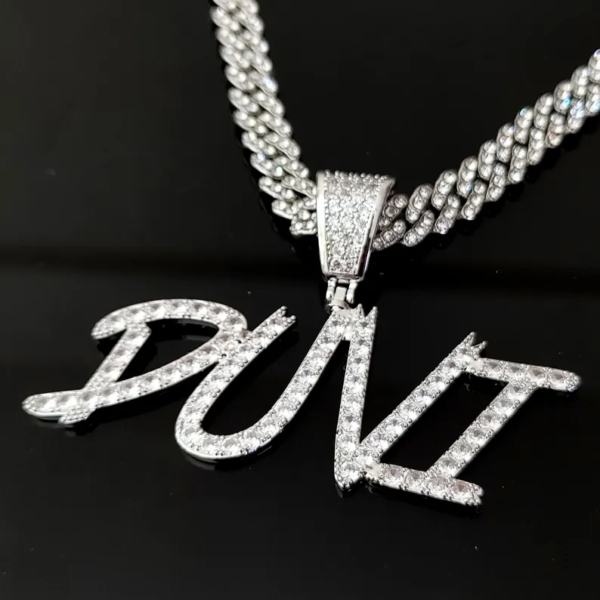 Custom Personalized Nameplate, Hip Hop Necklace, - Image 2