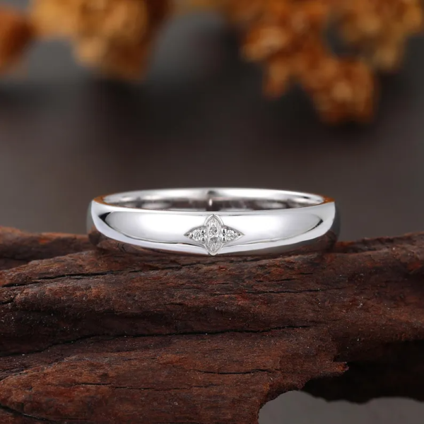 Marquise Cut Lab Diamond Band.