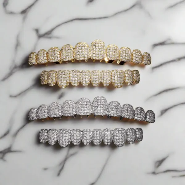 24 dental diamond teeth grillz for men.